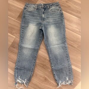 Time and Tru Light Blue Distressed Ankle Jeans